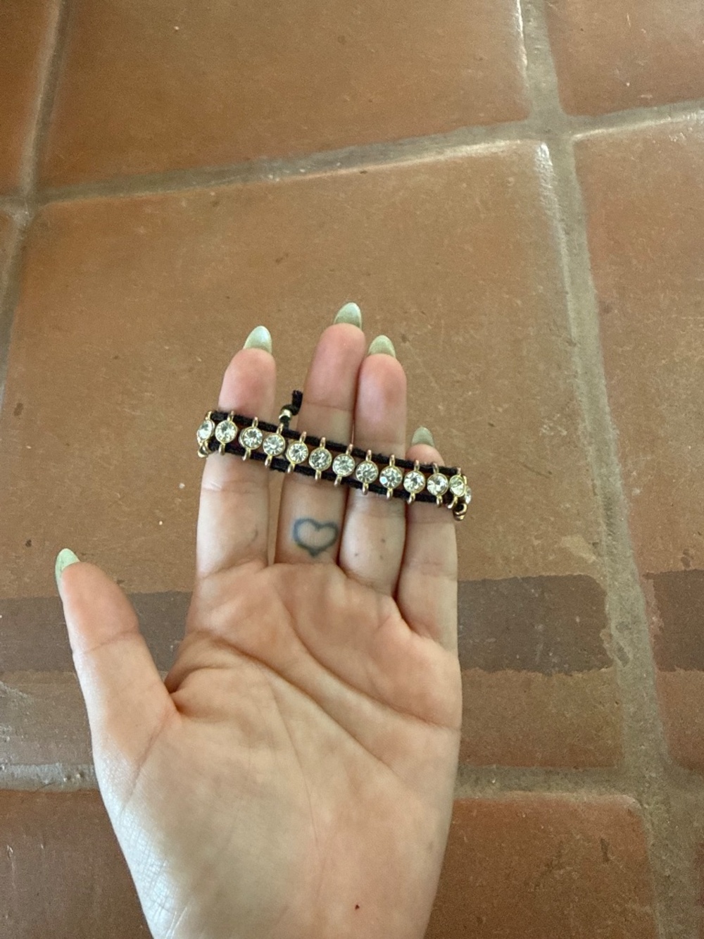Vintage Y2K Juicy Couture Crystal Cord Bracelet - Picture 2 of 3